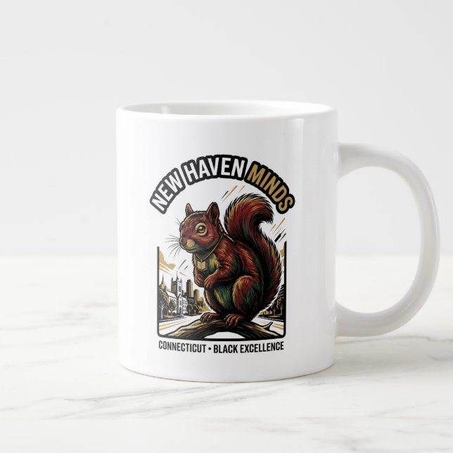 Caneca De Café Grande New Haven Minds Red Squirrel Black Excellence Art (Direita)