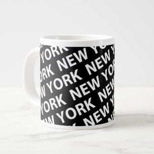 Caneca De Café Grande New York Pattern White