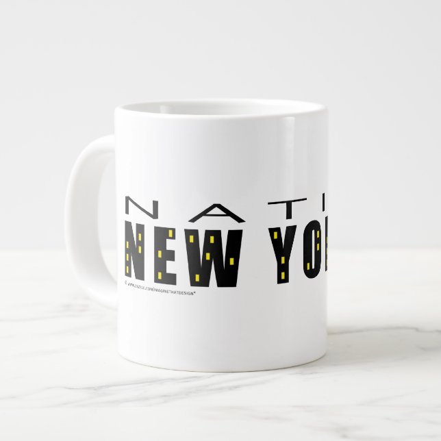 Caneca De Café Grande New Yorker nativo (Frente Esquerda)