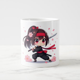 Caneca De Café Grande Ninja guerreira bonita floresce