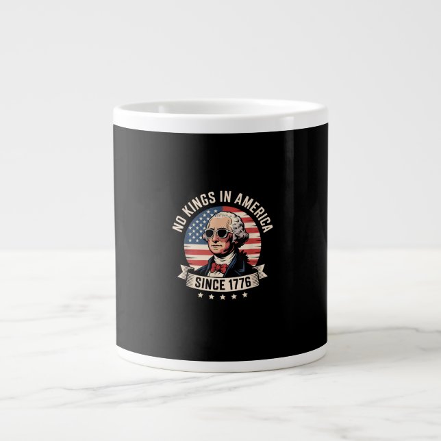 Caneca De Café Grande No Kings In America Since 1776 Design (Frente)