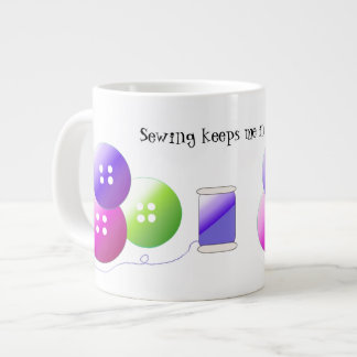 Caneca De Café Grande Noções de Costura com Dito Fofo