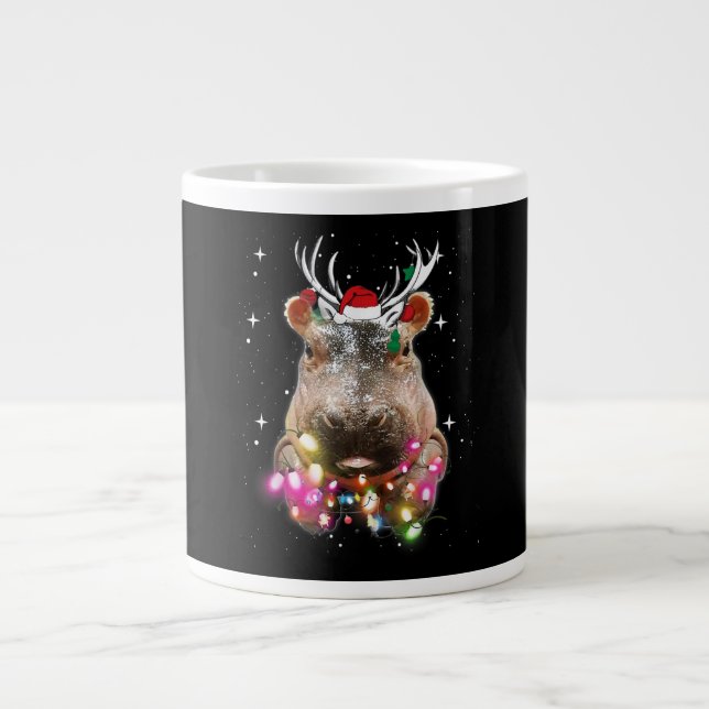 Caneca De Café Grande Noite de Natal Hippo Fiona Hippopotamus Lover (Frente)