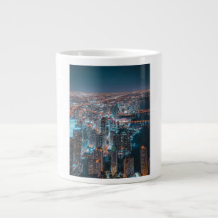 Caneca De Café Grande Noite – Deslumbrantes Luzes da Cidade e Paisagem U