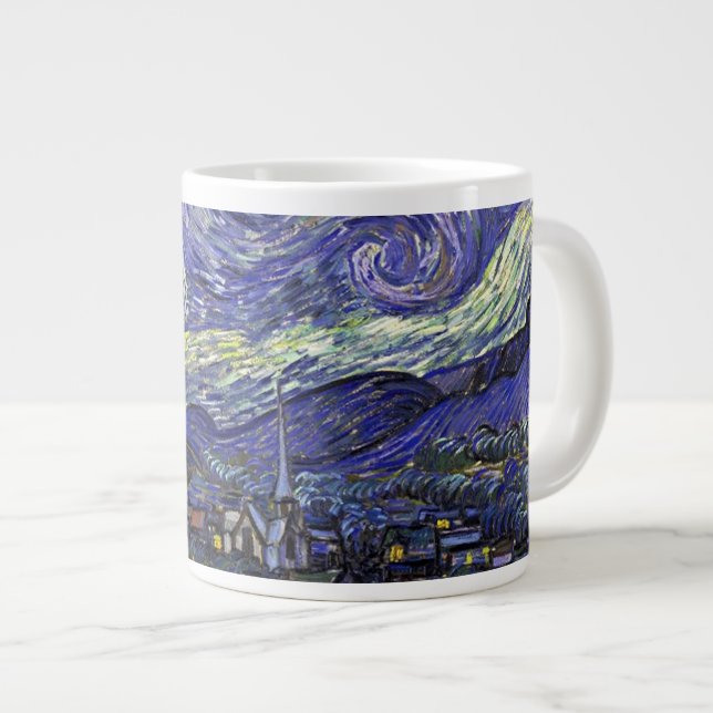 Caneca De Café Grande Noite Estrelada, Vincent Van Gogh. (Frente Esquerda)