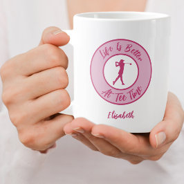 Caneca De Café Grande Nome da Hora da Dama Golfista Humor Esportivo Engr