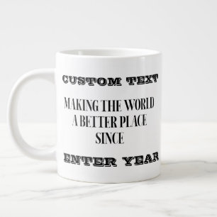 Caneca De Café Grande Nome de Aniversário Personalizado e Mug de Ano