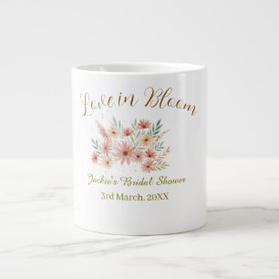 Caneca De Café Grande Nome de chá de noiva boho laranja amor em flor ret