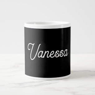 Caneca De Café Grande Nome de escrita manual profissional preto