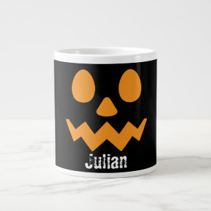 Caneca De Café Grande Nome de Pumpkin no Dia das Bruxas Simples Jack-o-L