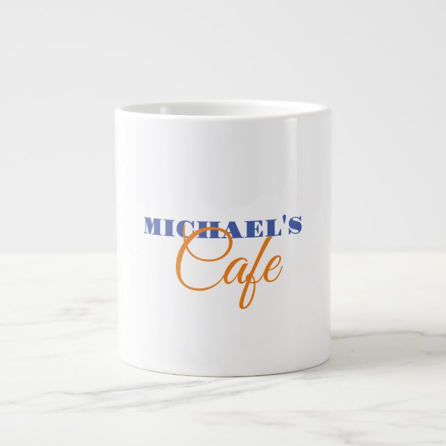 Caneca De Café Grande Nome do Classic Simple Clean Professional Simple (Frente)