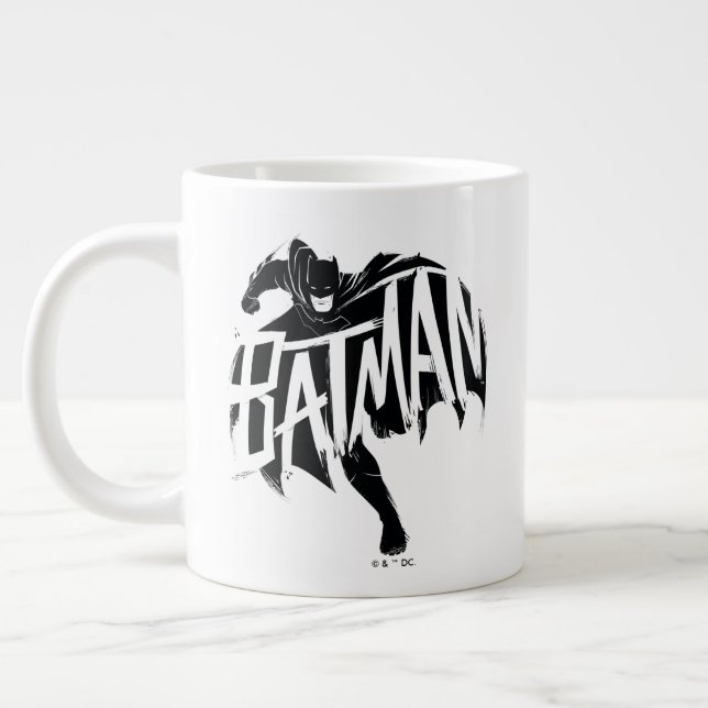 Caneca De Café Grande Nome do Pincel de Tinta Batman (Esquerda)