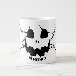 Caneca De Café Grande Nome do rosto da abóbora-de-bico-de-lanterna do Ha