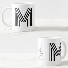 Caneca De Café Grande Nome e Monograma JumboCup | inicial personalizado