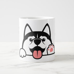 Caneca De Café Grande Nome e texto personalizados siberian Husky Cujo