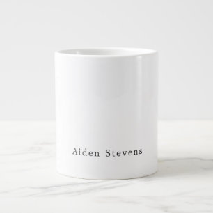Caneca De Café Grande Nome Minimalista Simples e Elegante Preto e Branco