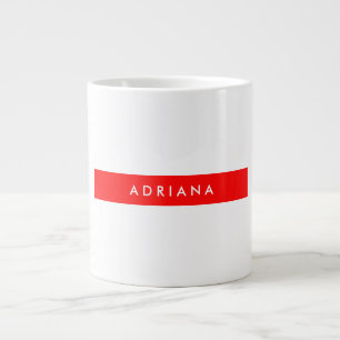 Caneca De Café Grande Nome Mínimo Branco Simples