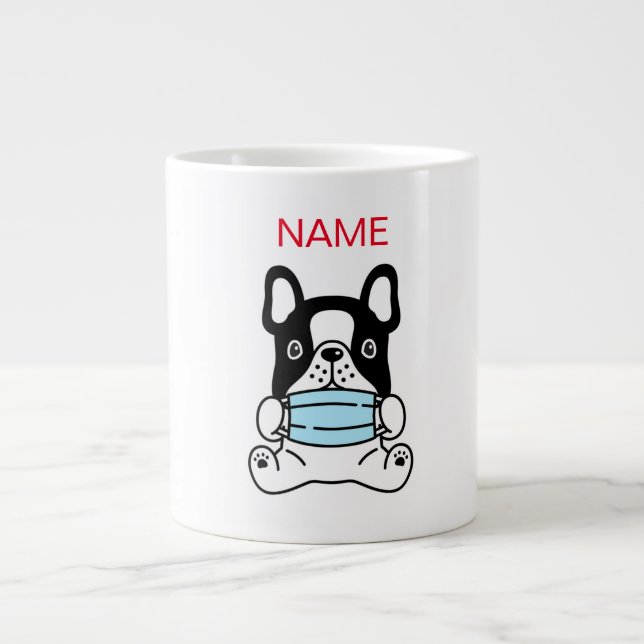 CANECA DE CAFÉ GRANDE NOME PERSONALIZADO BABY BULLDOG COM MUG DE ESPECIA (Frente)