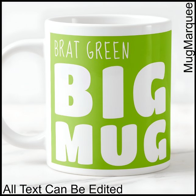 Caneca De Café Grande Nome personalizado Big Mug Brat Green C24 Novidade (Criador carregado)