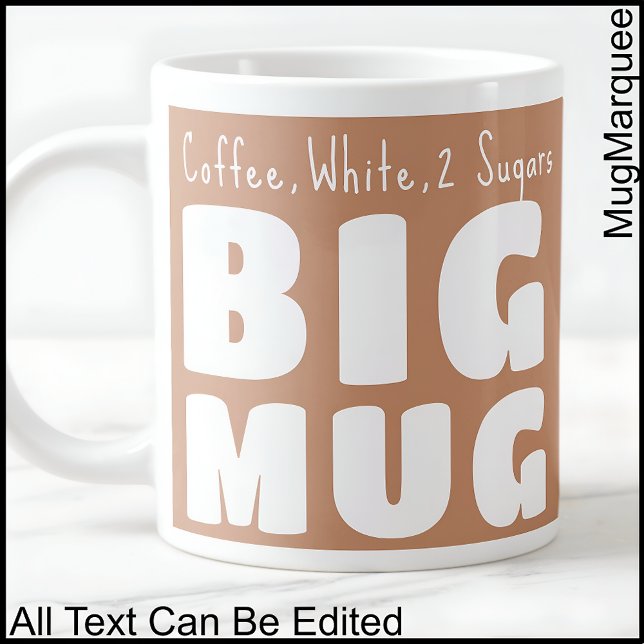 Caneca De Café Grande Nome Personalizado Big Mug Brown C84 Novidade Engr (Criador carregado)