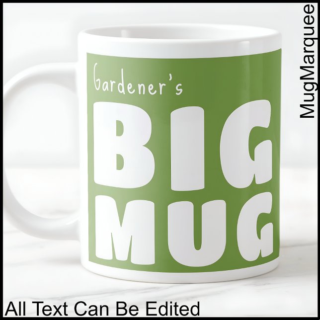Caneca De Café Grande Nome personalizado Big Mug Green C111 Novidade eng (Criador carregado)