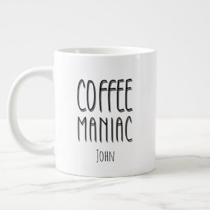 Caneca De Café Grande Nome Personalizado Café Maniac - Engraçado