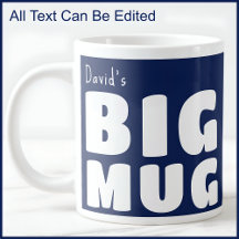 Nome Personalizado Caneca Grande Azul Marinho C41