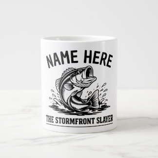 Caneca De Café Grande Nome Personalizado Clássico Tempestade de Pesca de