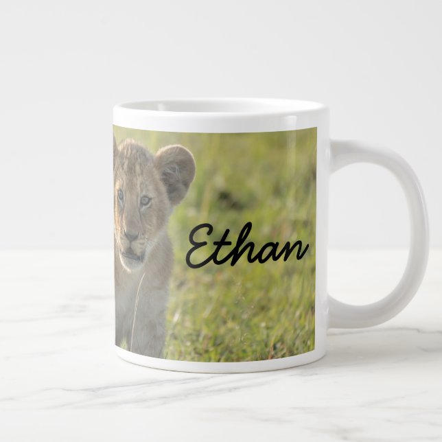 Caneca De Café Grande Nome Personalizado do Cub Lion Seriamente (Direita)
