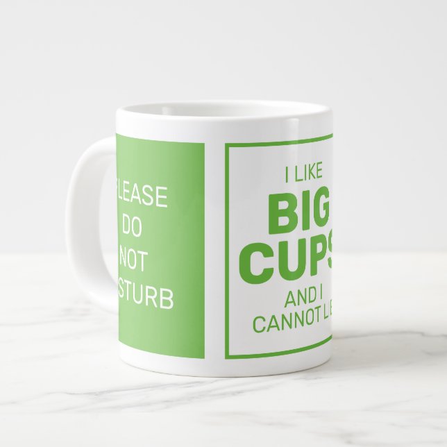 Caneca De Café Grande Nome personalizado e texto jumbo (Frente Esquerda)