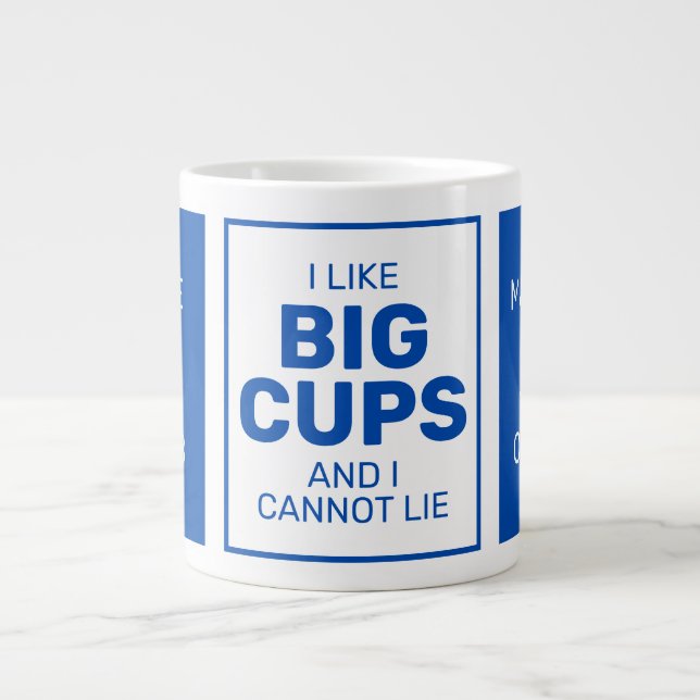 Caneca De Café Grande Nome personalizado e texto jumbo (Frente)