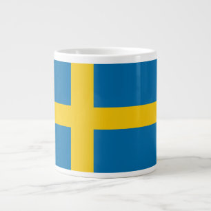 Caneca De Café Grande Nome Personalizado e Texto Sinalizador Sueco