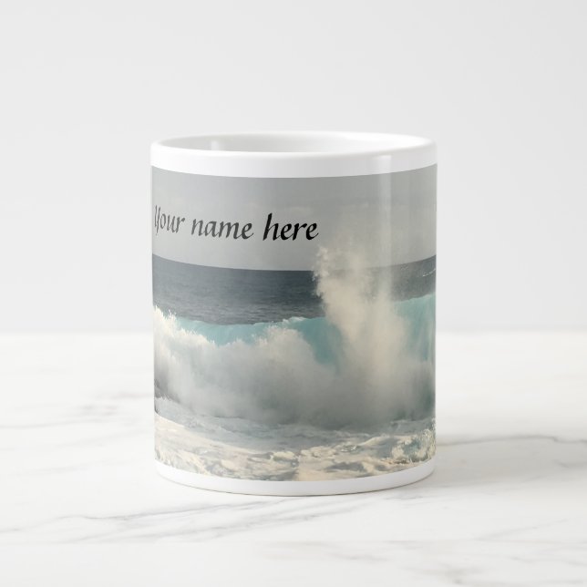 Caneca De Café Grande Nome Personalizado Hawaii Jumbo Coffee Mug (Frente)