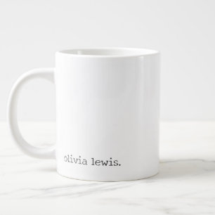 Caneca De Café Grande Nome Personalizado Minimalista no Estilo Máquina d