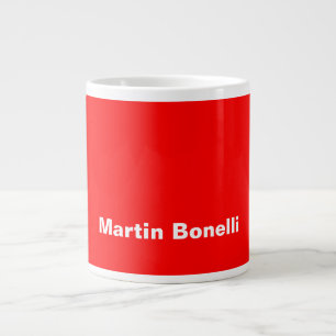 Caneca De Café Grande Nome personalizado Mínimo Vermelho Vermelho Modern