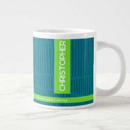 Caneca De Café Grande Nome Personalizado Moderno Verde