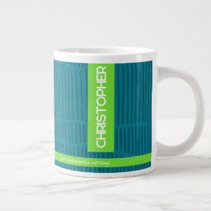 Caneca De Café Grande Nome Personalizado Moderno Verde