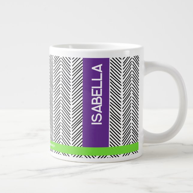 Caneca De Café Grande Nome personalizado | Personalizado (Direita)
