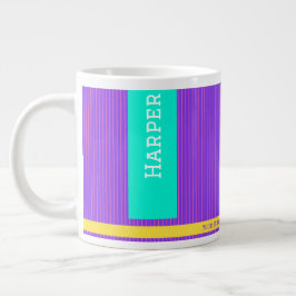 Caneca De Café Grande Nome Personalizado Roxo da Tendência