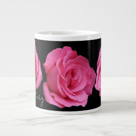 Caneca De Café Grande Nome personalizável Mary bonito rosa rosa rosa ros