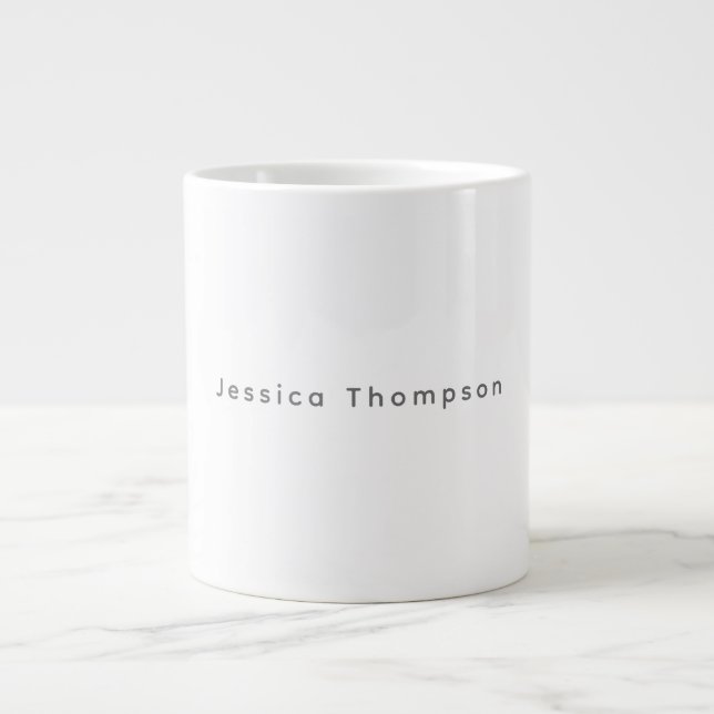 Caneca De Café Grande Nome Profissional Simples Elegante Moderno (Frente)