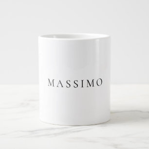 Caneca De Café Grande Nome Próprio Decorativo Chic Simples Plano Preto B