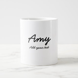 Caneca De Café Grande nome simples mínimo personalizado monograma clás