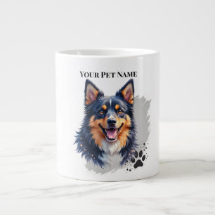 Caneca De Café Grande Nome Simples Moderno de Pet & Design Personalizado