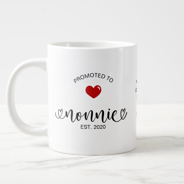Caneca De Café Grande Nonnie Established Promoted To Grandmother Gift (Esquerda)