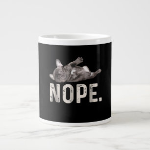 Caneca De Café Grande Nope Lazy French Bulldog Dog Lover Gift