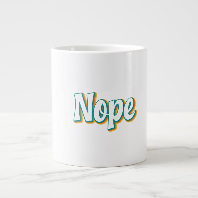 Caneca De Café Grande Nope Retro (Frente)