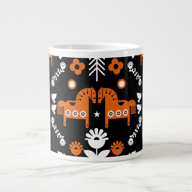 Caneca De Café Grande Nordic Data Horse Home Decor (Frente)