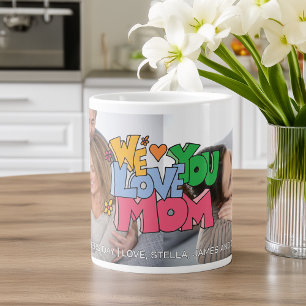 Caneca De Café Grande Nós Te Amamos Dia das Mães 2 Fotos