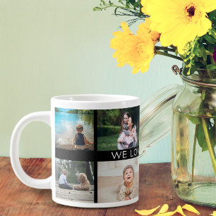 Caneca De Café Grande Nós Te Amamos Vovó Colagem de Fotos Personalizada